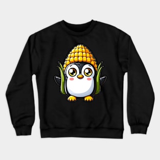 Penguin in corn costume Crewneck Sweatshirt